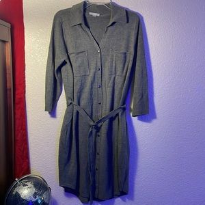 Gray quarter length sleeve dress